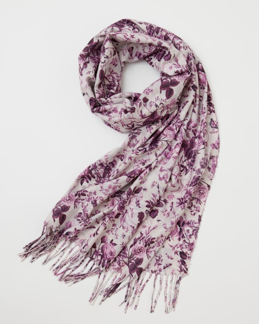 Torklaeder & Hatte Fable England | Vandrende Rose Heavyweight Scarf Burgundy