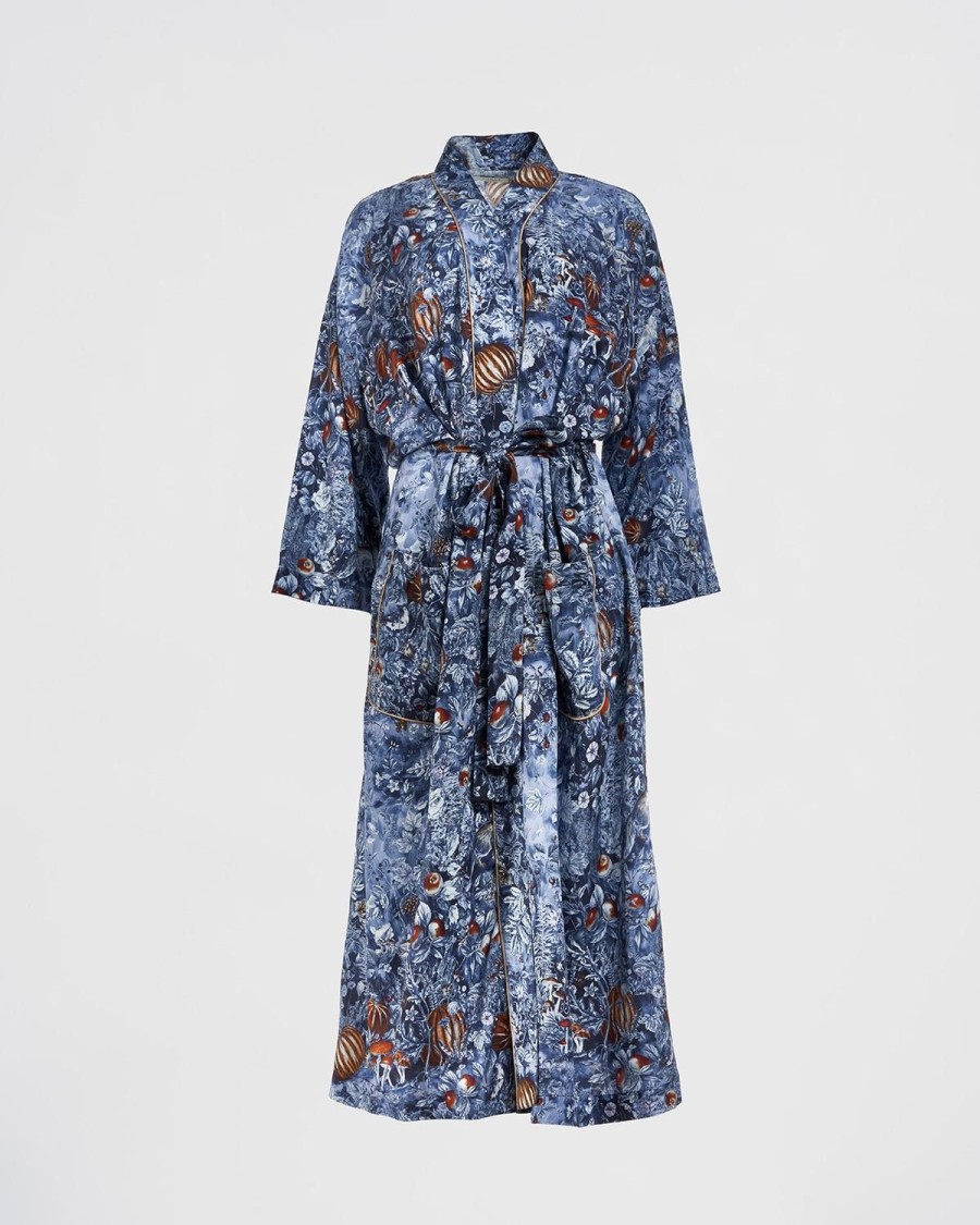 Nattoj Fable England | Nocturnal Garden Kimono Midnight Blue