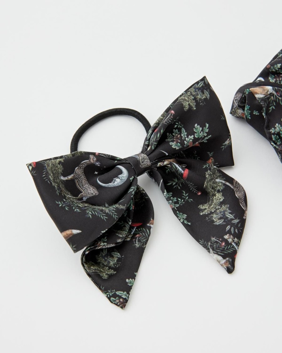 Tilbehor Fable England | A Night'S Tale Scrunchie & Bow Black