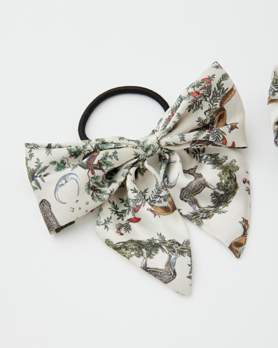 Tilbehor Fable England | A Night'S Tale Scrunchie & Bow Crystal Grey