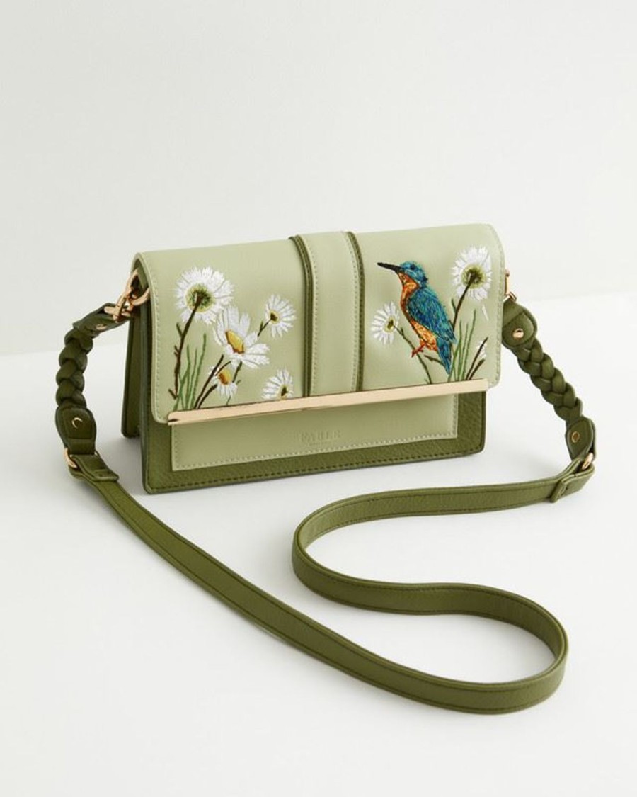 Handtasker Fable England | Broderet Kingfisher Cross Body Bag