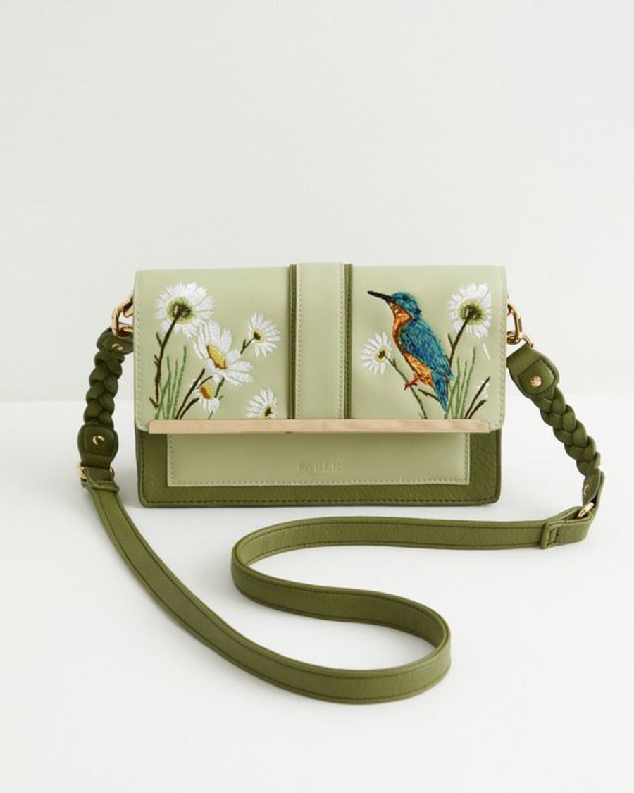 Handtasker Fable England | Broderet Kingfisher Cross Body Bag