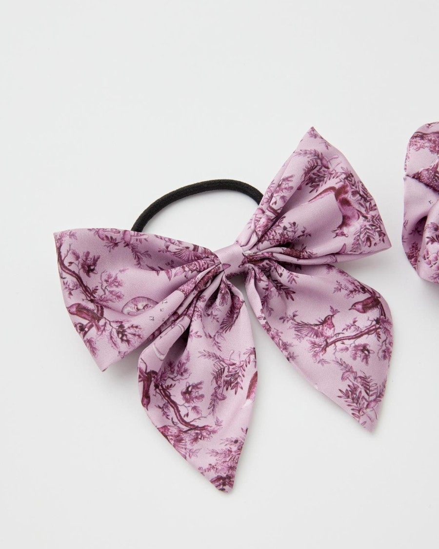 Tilbehor Fable England | A Night'S Tale Scrunchie & Bow Dusky Rose