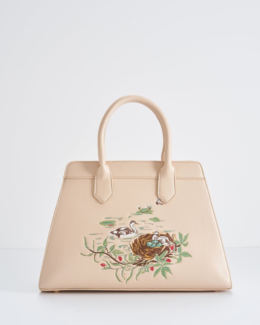 Handtasker Fable England | Henrietta Tote Bag Broderet Cygnet