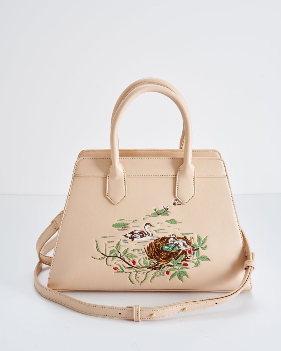 Handtasker Fable England | Henrietta Tote Bag Broderet Cygnet